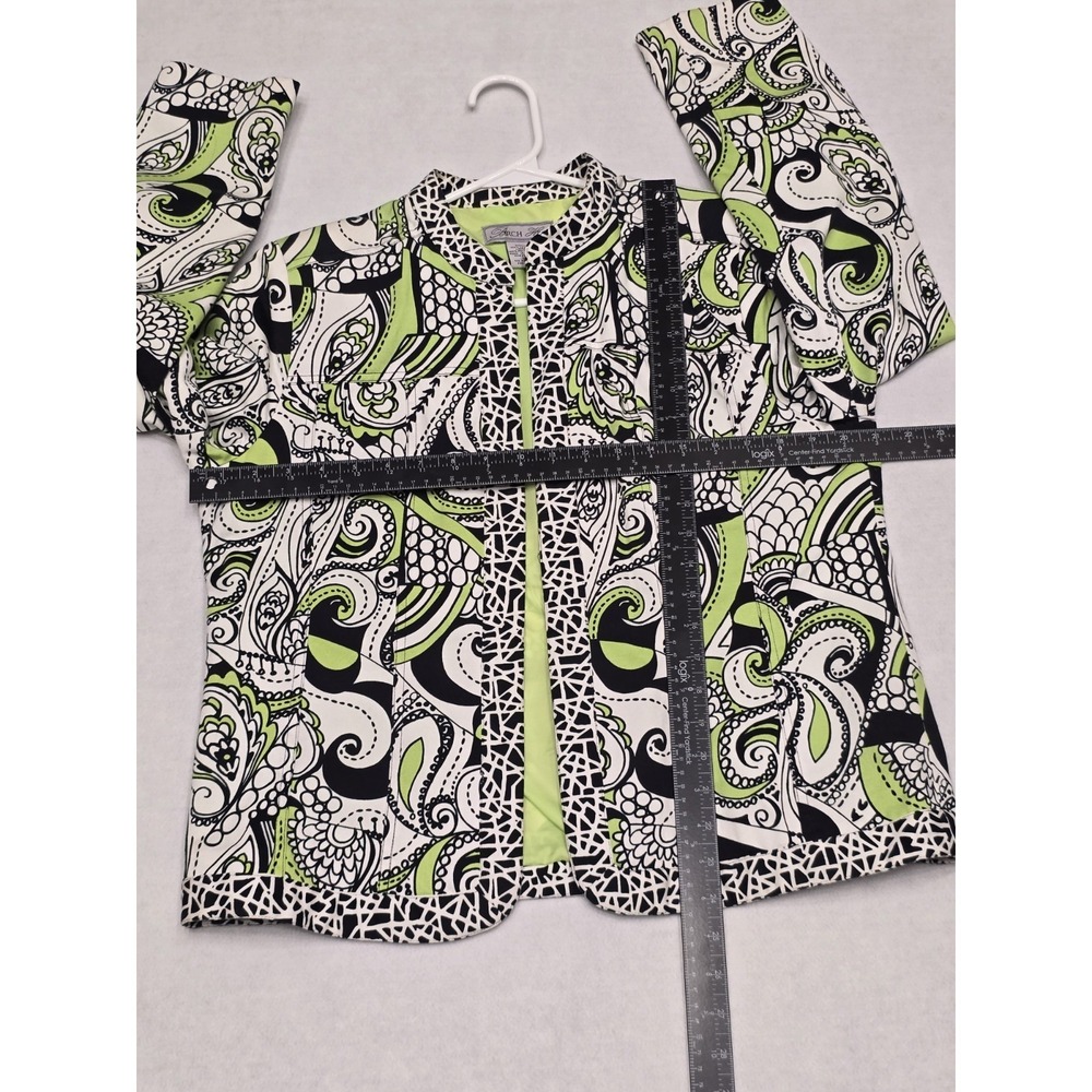 Birch Hill Womens Blazer Open Front Multicolor 3/4 Sleeve Abstract Paisley Large - Picture 9 of 13